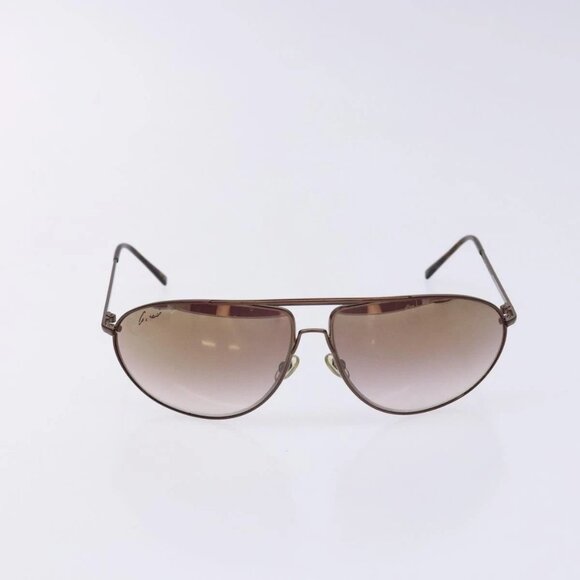 GUCCI Sunglasses Metal Brown Auth BA5375 main image 10